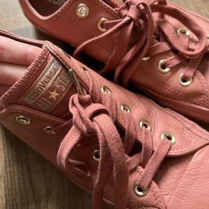 Rose Gold Leather Converse